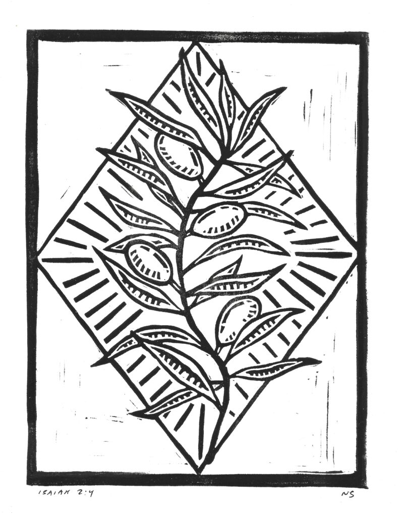 Woodcut image of a fig branch